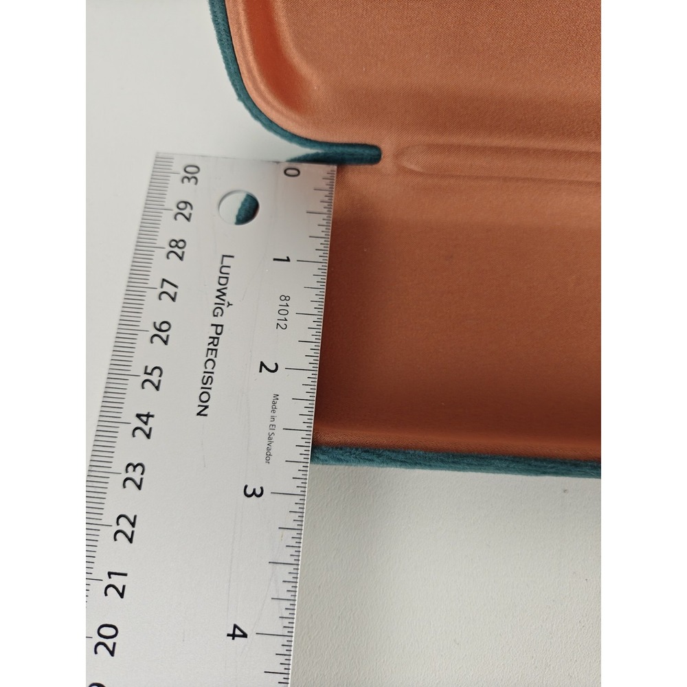 Gucci Teal Green Velvet Eyeglass Sunglasses Case Hard Shell Orange Interior - Picture 6 of 6
